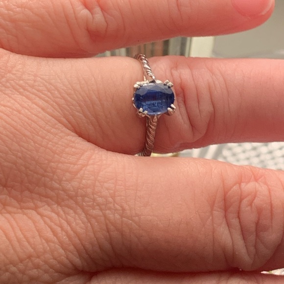 Oval Natural Iolite Oval Solitaire Ring Sterling silver 925 Sz 9 and Sz 11 - Picture 5 of 9